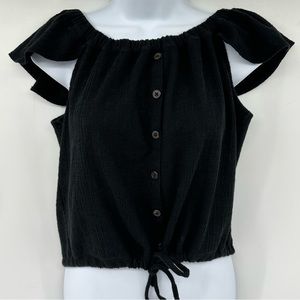 Madewell Black On or Off Shoulder Top Size Medium